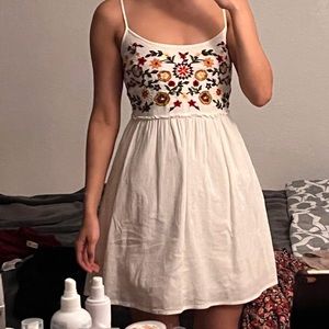 Embroidered mini dress